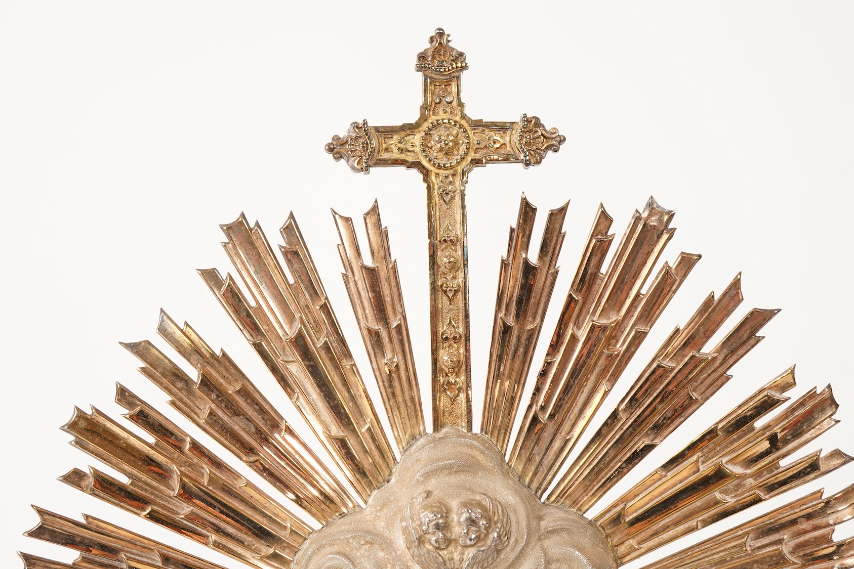 A mid 19th century French 950 standard parcel gilt silver Monstrance, by Placide Poussielgue-Rusand of Paris (1847-1891)